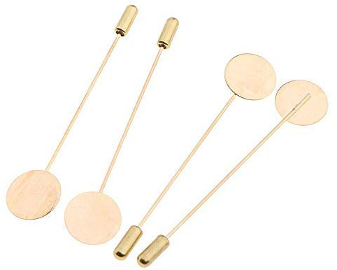 50 Pcs Revers Bâton Broche Plateau Rond Broches Cravate Chapeau Écharpe Badge Aiguille en Acier Inoxydable Ensemble DIY Costume Bijoux Accessoires pour Hommes Femmes Costume, Acier inoxydable, Acier