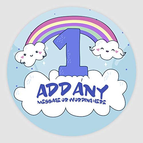Happy 1st Birthday Rainbow 7.5 Inch (19cm) Personalised Edible Cake Topper on Premium Icing
