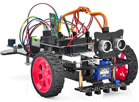 OSOYOO Modell 3 Roboter Auto Bausatz für Arduino | Programmierbares Lern Kit für Anfänger und Profis | Fortschrittliche Funktionen wie Imitations Autofahren, Linienverfolgung und Hindernisvermeidung