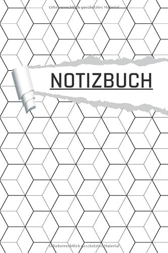 Notizbuch: Hexagon liniert I DIN-A5 I 120 Seiten in Cremefarben I Journal