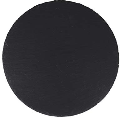 Cabilock Runde Natürliche Schiefer Tablett Schiefer Platte Lebensmittel Display Serviertablett Steak Käse Sushi Board Rund 25Cm