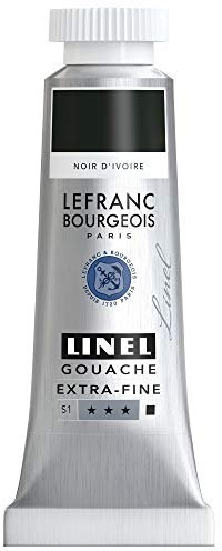 Lefranc Bourgeois Linel Gouache Extra-Fine Tube 14ml Noir D'Ivoire Série 1