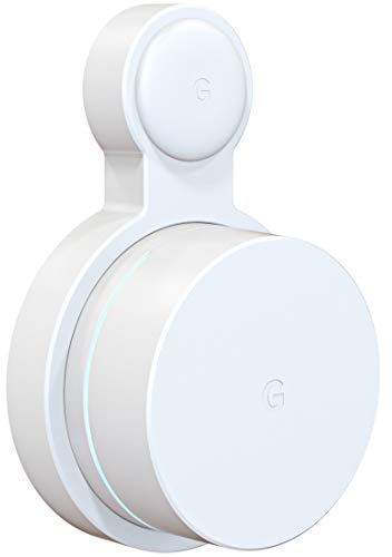 Pefecon Outlet Wall Mount for Google WiFi [2020 Model], No Messy Wires | Space Saving | Easily Be Moved Outlet Mount for Google Mesh WiFi Router, Best Design for Winding Power Cord (1 Pack)