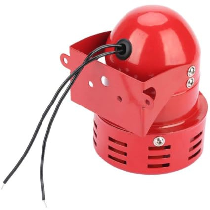 Mini Allarme Motore Rosso Sirena 220V 120DB, Protezione Elettrica Acustica Industriale in Metallo MS-190 Contro il Furto per Fabbrica, Costruzione