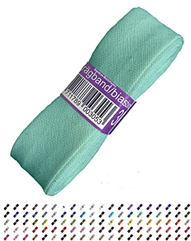 Sandras-Bastelladen Schrägband/Einfassband Baumwolle Uni gefalzt 3m x 20mm 405-Mint