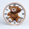 Tulup Holzuhr ⌀ 20cm Wanduhr Uhr Holz Dekoration Modern Runde Stille Uhren Schwarze Uhrzeiger - Teddybär