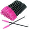 50 PCS Einweg-Wimpernbürsten Mascara Zauberstäbe Wimpern-Augenbrauen-Applikator Kosmetische Make-up-Pinsel-Tool-Kits (schwarz-rosa)