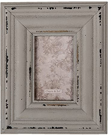 Clayre & Eef Landhaus-Fotorahmen 2F0874 grau 11x1x14 cm / 5x7 cm