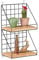 Relaxdays Mensola da Parete, 2 Ripiani, Scaffale con Design a Griglia, 41 x 25 x 16 cm, Stile Industrial, Nero Marrone