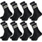 GAWILO Tennissocken für Herren (8 Paar) | Sportsocken mit Frotteesohle | Retro Socken mit verstärkter Ferse und Fußspitze (39-42, schwarz)