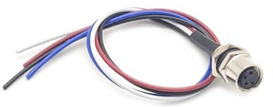 M8 4 Poli femmina connettore cavo, A Codice Impermeabile Montaggio Posteriore Cablaggio Saldatura Aviazione Spina Non schermato Connettore Attuatore Connettori circolari per modulo fieldbus 0.2 meter