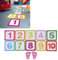 Uadme Puzzle Spiel Zahlen Hopse, 10 Zahlen wasserdichte Hopsematte für Kinder Fußabdruck Bodenwandaufkleber Bunte Tapetendekoration für Babyzimmer Schlafzimmer Klassenzimmer Boden Flur Kinderzimmer