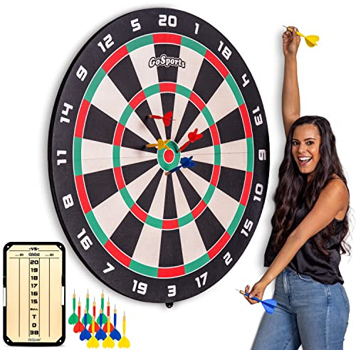 GoSports Giant Cork Dartboards - Includes 12 Giant Darts and Scoreboard - New Fun Twist on Darts, Choose Your Size