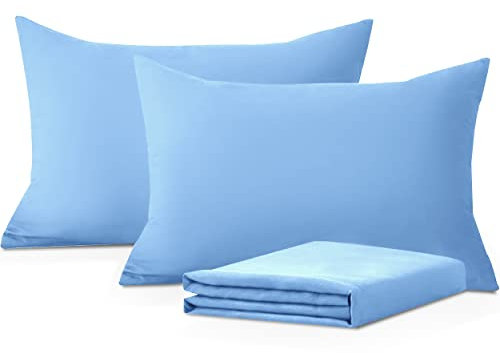 Moonlight Bedding Pillow Cases 2 Pack – Sky Blue Pillowcases Envelope Closure Super Soft Brushed Microfiber Standard House Wife Pillow Covers, (50 X 75 CM)