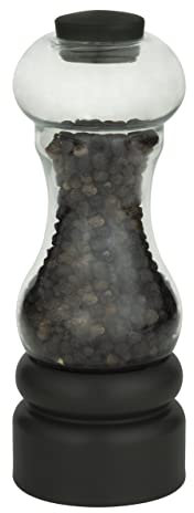 Grunwerg Molinillo de Sal o Pimienta, Plástico, Negro Mate, 16cm