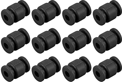 sourcing map Bolas de goma antivibración para amortiguar golpes M3,5 x 13 mm para RC Quadcopter FPV Gimbal Cámara Mount (negro/paquete de 12)