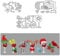 BENECREAT 3 Stück Weihnachts-Stanzschablonen, Weinglas Stechpalmenblatt Vogel Rentier Karbonstahl Schablone Für Kartenherstellung, Prägung von DIY-Papierkarten