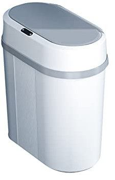 Zpoicaegn Trash Can Electronic Automatic Garbage Bin Waterproof Bathroom Kitchen Dustbin Intelligent Waste Bin White
