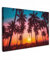 MuchoWow© Bild auf Leinwand Groß 120x80 cm XXL Schlafzimmer Bilder Wand Deko Wohnzimmer Modern Wanddeko Bilderwand Geschenk Natur - Palme - Sonnenuntergang - Horizont - Strand - Orange - Rosa