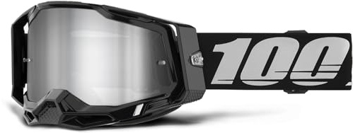 100% Racecraft 2 verspiegelte Brillengläser, schwarz/spiegelnd, silberfarbene Gläser, Einheitsgröße