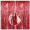 Lametta Vorhang Rote, 2 Stück Metallic Folie Fransen Lametta Vorhänge, Streamer Tinsel Curtain Photo Booth Backdrop für Geburtstag Babyparty Abschlussfeier Hochzeit Weihnachten Partydeko(1m x 2m)