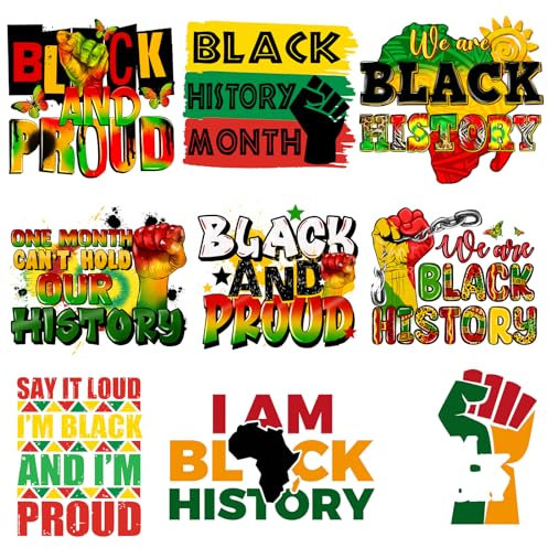 9 calcomanías para planchar de transferencia de calor, parches para diseño de ropa, historia negra, prensa de calor, tamaño pequeño, lavable, apliques de decoración