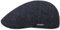 Stetson Texas Wool Herringbone Cap Flatcap Schirmmütze Mütze Gatsbymütze Wollcap Herren - Wintercap mit Schirm, Futter Winter Herbst-Winter - L (58-59 cm) dunkelgrau