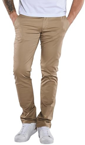 emilio adani Herren Herren Chino mit Tunnelzug, Beige, 36674, Beige in Größe 33/32