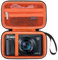 Elonbo Carrying Case for Canon PowerShot SX740/ SX730/ SX720/ SX620/ G7X Digital Camera, 4K Video Camera Hard Travel Storage Cover Bag, Mesh Pocket fits Battery and Charging Cable, Black+Inside Orange