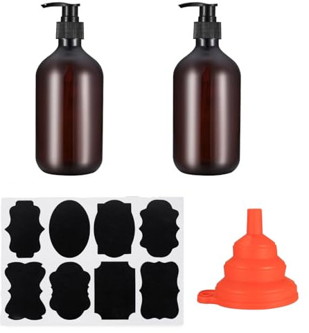 2 Stück Seifenspender 500ml, Shampoo Flaschen zum Befüllen, Leer Pumpspender, Pumpflaschen, Lotion Pumpe Spender für Lotion Gel Shampoo Flüssigkeit Spülmittelspender