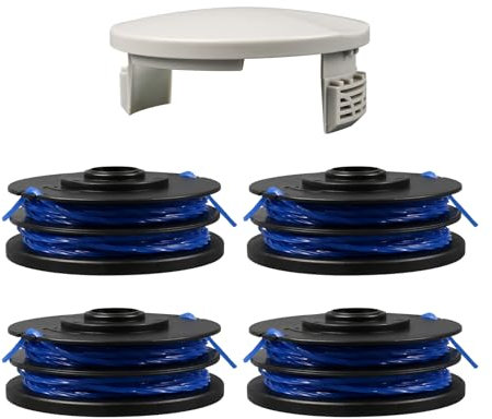 Bobine de rechange CDIYTOOL pour débroussailleuse, compatible avec Ryobi RLT4027, RLT4125, RLT5027, RLT6030, RLT5127, RLT6130-5132002670, 4 bobines + 1 couvercle RAC122 (1,5 mm)