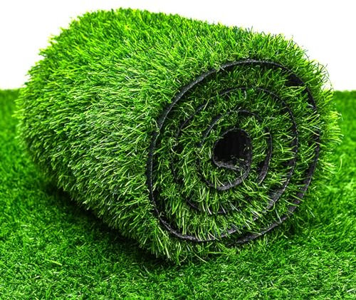 Kunstrasen, natürlich, realistisch, Kunstrasen, 2 x 6 m, Rasenmatte, 2 cm Florhöhe, Kunstrasen für Außenbereich, Terrasse, Balkon, Garten, Haustiere (grün, 2 x 2 m (6,56 x 6,56 Fuß))