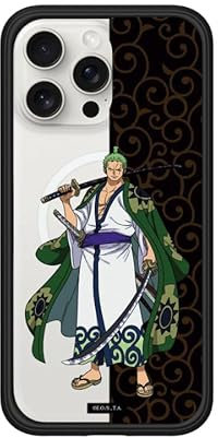RhinoShield Modulare Case kompatibel mit MagSafe für [iPhone 15 Pro Max] | Mod NX Überragender Magnet, strapazierfähige Schutzhülle - Schwarz [One Piece/Zoro - Land of Wano Style]