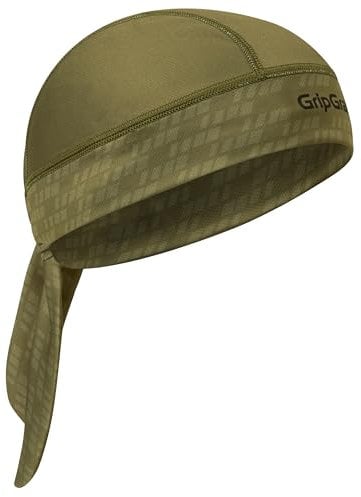 GripGrab Bandana UV-Protection Summer Under-Helmet Cycling Headscarf SPF Headwrap Headwear Breathable Bicycle Sweatband Olive Green
