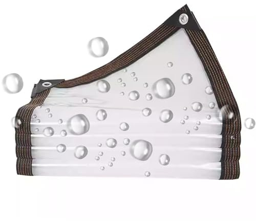 BKOOKYY Abdeckplane Wasserdicht 9x7m, Plane Transparent Mit Ösen, Kunststoffplane Durchsichtig, wasserdichte Gewebeplane, Outdoor Schutzplane, Regenschutz Reißfeste