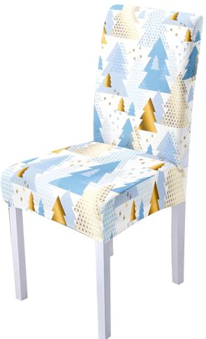Hixingo Stuhlhussen 1 2 4 6er Set,Weihnachten Druck Stretch Stuhlhussen Schwingstühle Waschbar Stuhlbezug,Esszimmerstühle Stuhlbezüge für Küche,Restaurant,Bankett,Party Schutz (Rentier,1er Set)
