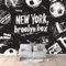 Football Noir De Dessin Animé New York City Papier Peint Noir Panoramique Peinture Murale Interieur pour Salon Chambre à Coucher D'Enfant Maison Décoration Murale 300x210 cm