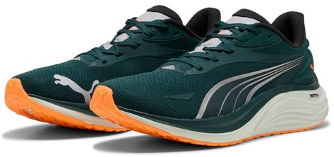 Puma Electrify Nitro 4 - Scarpe da Corsa su Strada, da Uomo, Colore: Verde Terrain-Heat Fire, Fuoco di Calore del Terreno Verde, 48.5 EU
