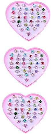 JOINPAYA 3 Ensembles Bague Anneau De Doigt Réglable Filles Anneaux Bijoux Petite Fille De Filles Anneau Ouvert Pour Les Enfants Anneaux D'enfant Plastique Rose 36 Pièces * 3