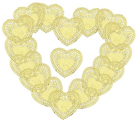 KOMBIUDA Gastgeschenke für Hochzeitsfeiern 100 Blatt Mini-Deckchen in Herzform Blumendekoration Liebe für Familientreffen