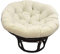 Cojines redondos impermeables para sillas de jardín y exteriores, con lazos, para muebles de jardín y cocina, lavable, color blanco roto, 130 x 130 cm