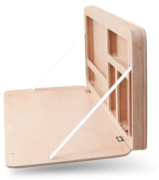 Nordestic NordicDesk – Schreibtisch klappbar, Wandschreibtisch aus Holz mit Wandmontage, platzsparendes Home Office mit Laptop-Fach (Natur)