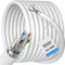 ikbc Cable Ethernet 100 Mètres, Cat 6 Câble RJ45 100m FTP Blindé, Câble Réseau Gigabit Câble LAN 23AWG Extérieur Intérieur, Câble Ethernet Rouleau Imperméable Blanc avec 20 Connecteurs RJ45