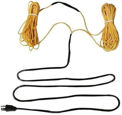 49Ft Soil Heating Cable for Greenhouse Electric Carbon Fiber Soil Warming Cable Plant Soil Heater Cable with Thermostat Keep Soil Warm for Soil Garden, Cold Frame (Temperature 131°F)