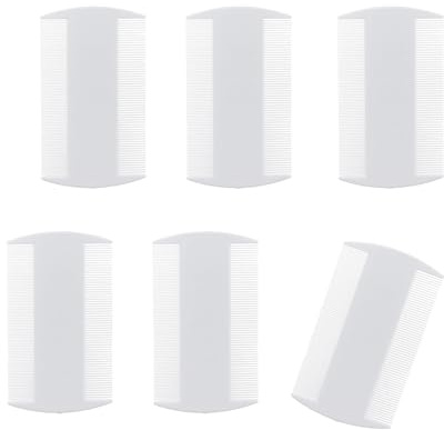 Läusekamm,6 Pcs Plastik Doppelseitig Nissenkamm Läuse Feinzahniger Kopflauskamm Selbstreinigender Flohkamm für Haustiere Flohkamm Katze Kopfhaut Kamm für Kinder Haustiere und Erwachsene(Weiß)