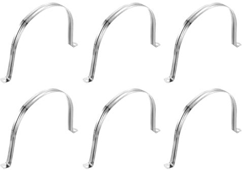 QUARKZMAN 6 Stück Rohrschellen, 150mm(5,91) 304 Edelstahl 2-Loch U-förmige Halterung Rohrhalter Rohrschellen zur Befestigung von Rohrleitungskabeln