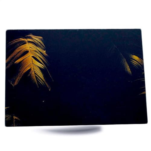 Kerafactum Planche à découper en verre avec motif - 35 x 25 cm - Verre de sécurité ESG - Pieds en silicone antidérapants - Résistant à la chaleur - Hygiénique, incassable et élégant - Pour cuisine et