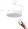 M mimotec - Ventilatore da soffitto con luce LED Thor Bianca, con telecomando, motore DC, 6 velocità, silenzioso, pale retrattili, funzione estate-inverno, timer, luce CCT dimmerabile. LM8821