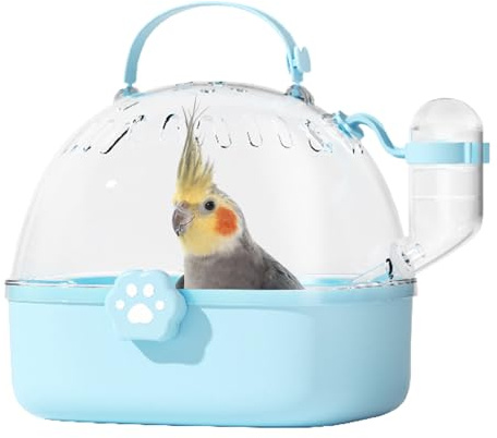 __PLACEHOLDER_BRAND_0__ Vogelkäfig, kompakte Haustiertasche mit Wasserflasche, tragbarer Transport für kleine Parakeets, Vögel, Hamster, Outdoor-Reisen, Supplies, Camping, 7,24 x 6,42 x 6,69 Zoll