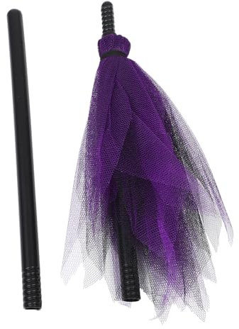 BESPORTBLE Hexenbesen Für Halloween Kompakter Plastikbesen Mit Netzdesign Für Kostüm Verkleidung Und Cosplay Events Zufällige Farbe Für Halloween Partys Und Maskeraden